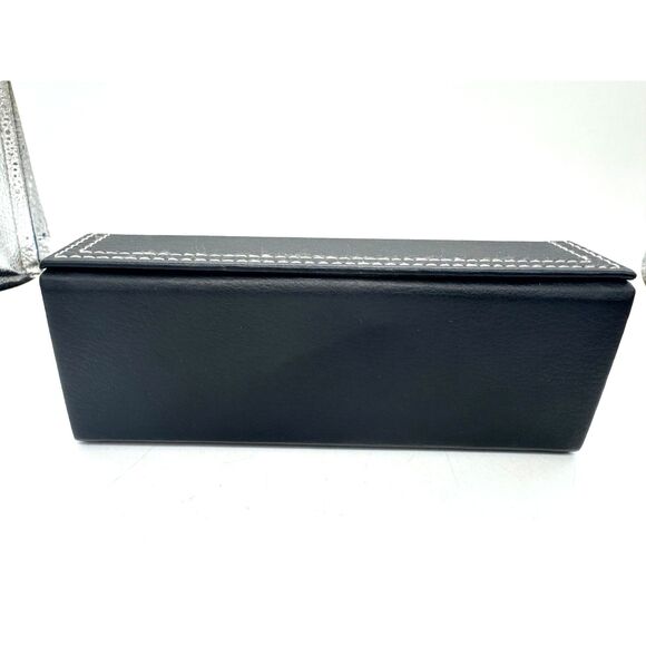 Lisa Loeb Hard Leather Rectangle Top-Stiching Eyeglasses Sunglasses Case - Picture 1 of 9